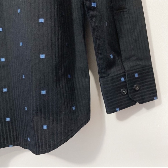 Bellissimo Black Pinstripe Dress Shirt Size L - Picture 7 of 12